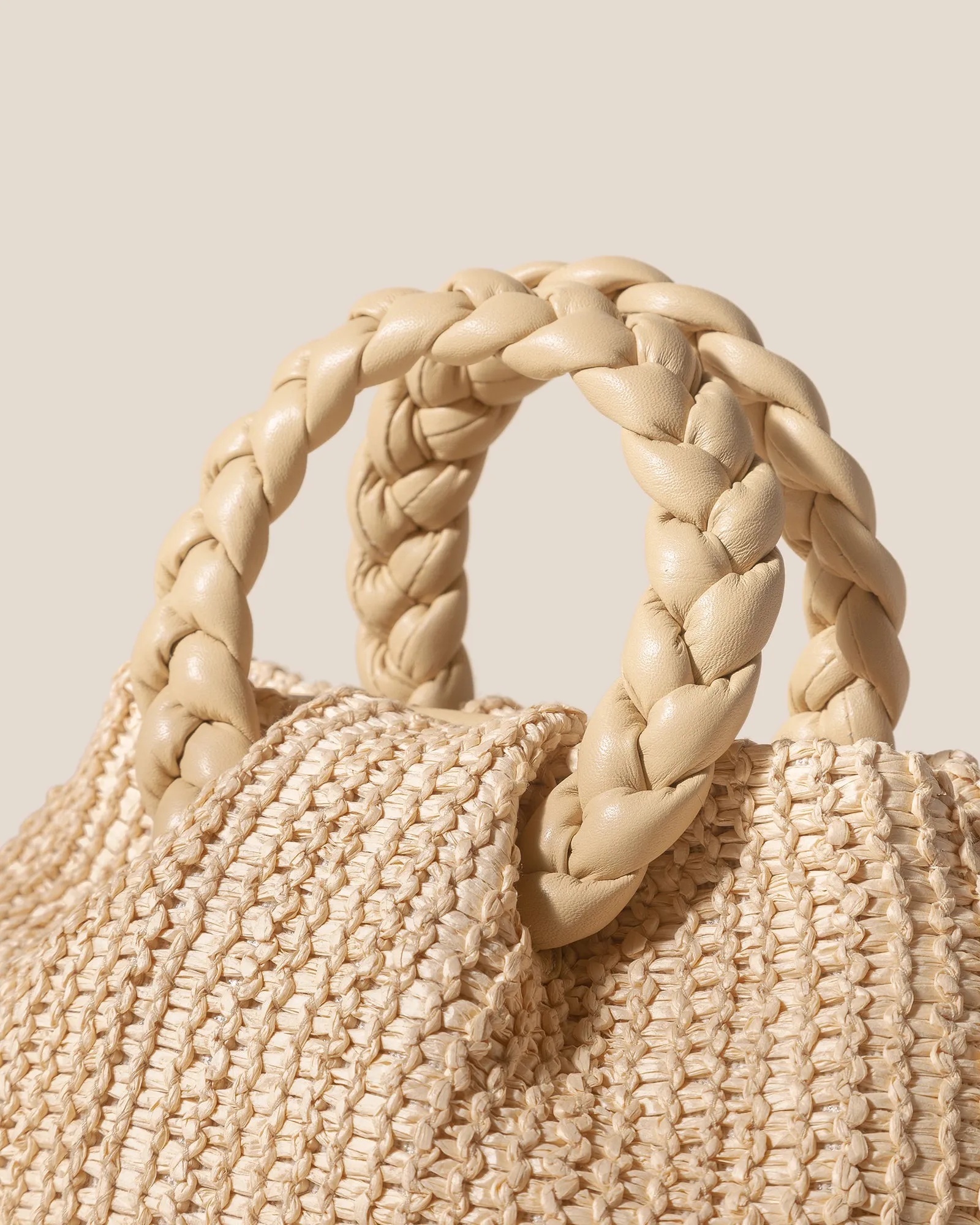 BOMBON M RAFFIA - Medium Plaited-handle Raffia Handbag sold by Hereu Studio product image thumbnail 2