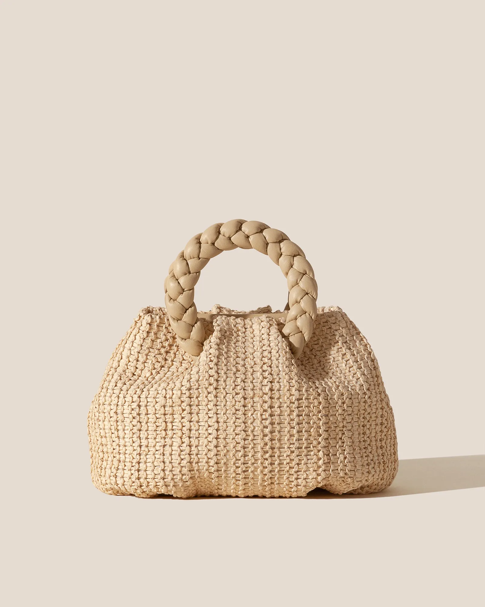 BOMBON M RAFFIA - Medium Plaited-handle Raffia Handbag sold by Hereu Studio