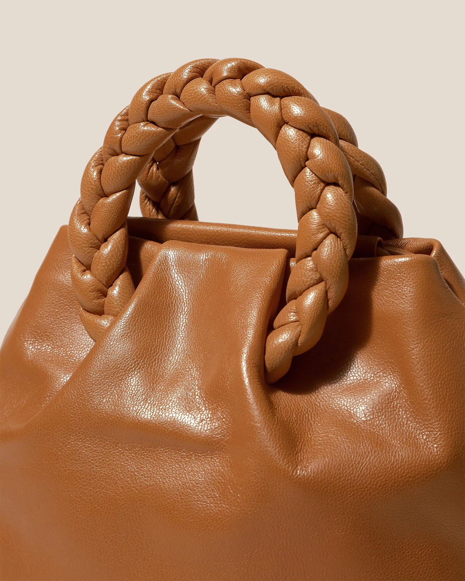 BOMBON M SUPPLE SHINY - Medium Plaited-handle Leather Handbag sold by Hereu Studio product image thumbnail 2
