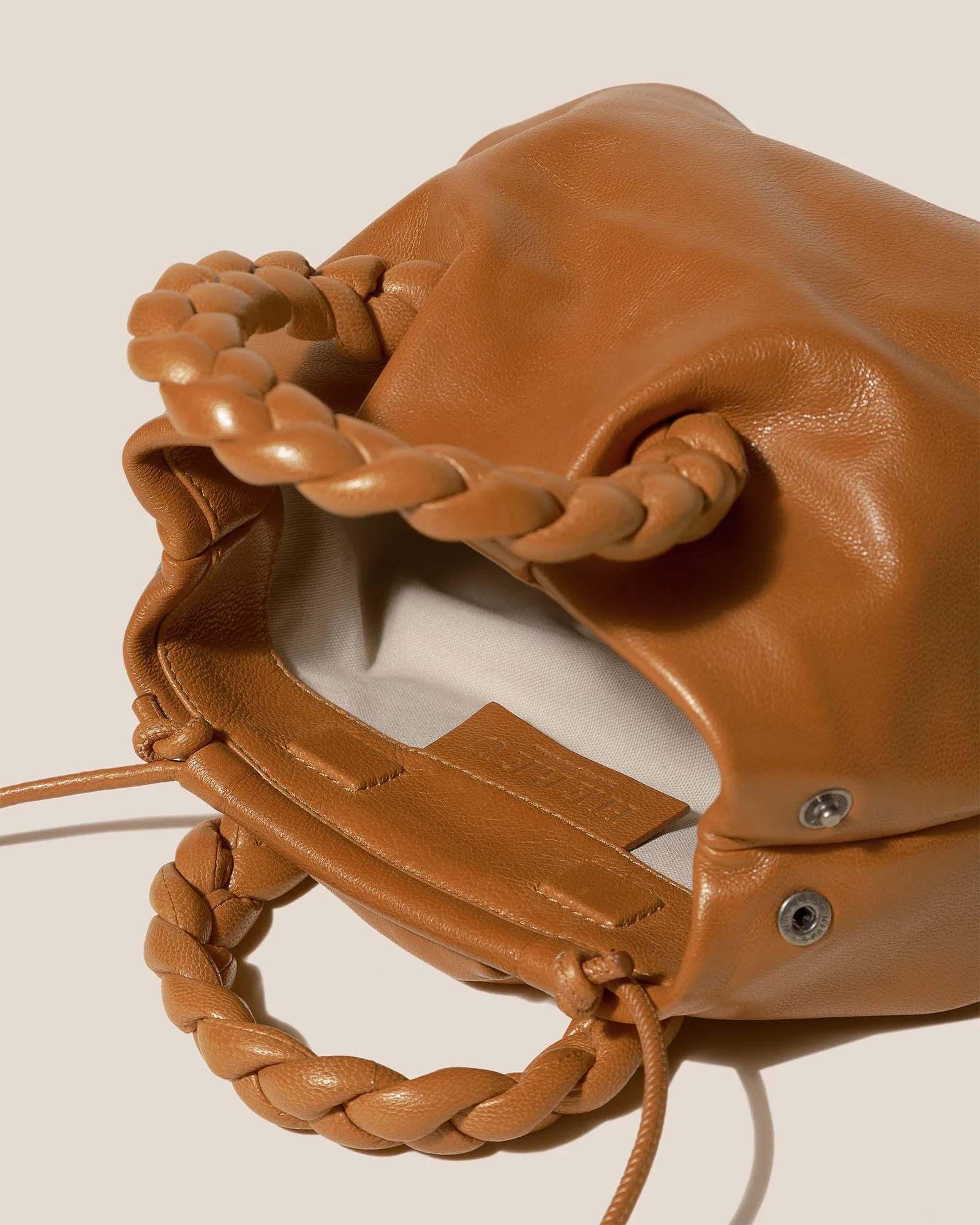 BOMBON M SUPPLE SHINY - Medium Plaited-handle Leather Handbag sold by Hereu Studio product image thumbnail 3