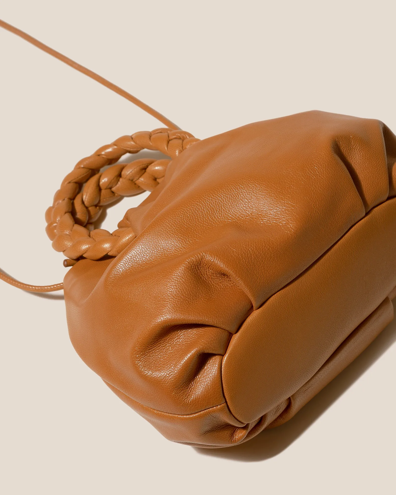 BOMBON M SUPPLE SHINY - Medium Plaited-handle Leather Handbag sold by Hereu Studio product image thumbnail 4