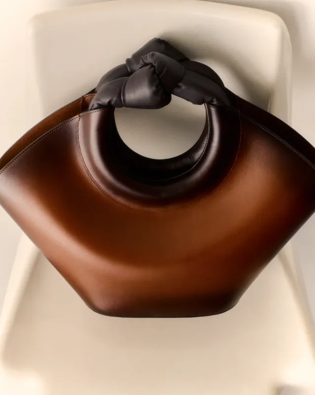 CASTELL AIRBRUSHED - Knotted-handle Leather Tote Bag sold by Hereu Studio