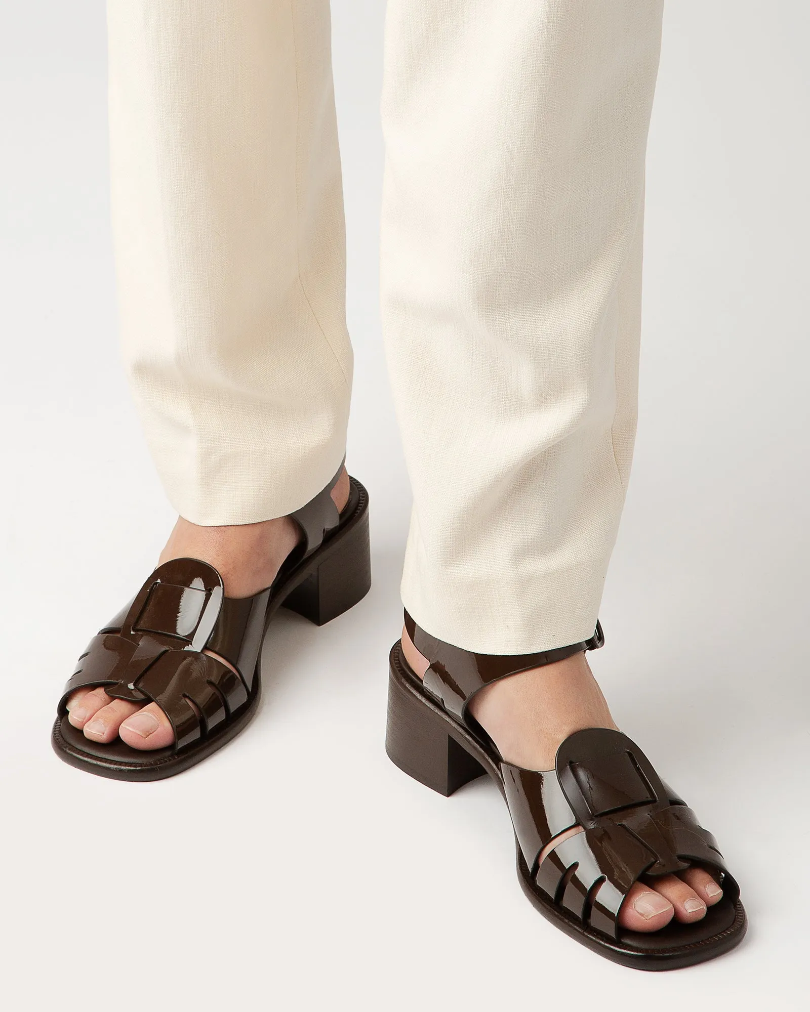 ANCORA SQUARED HEELED GLOSSY - Open-Toe Fisherman Sandal sold by Hereu Studio product image thumbnail 5