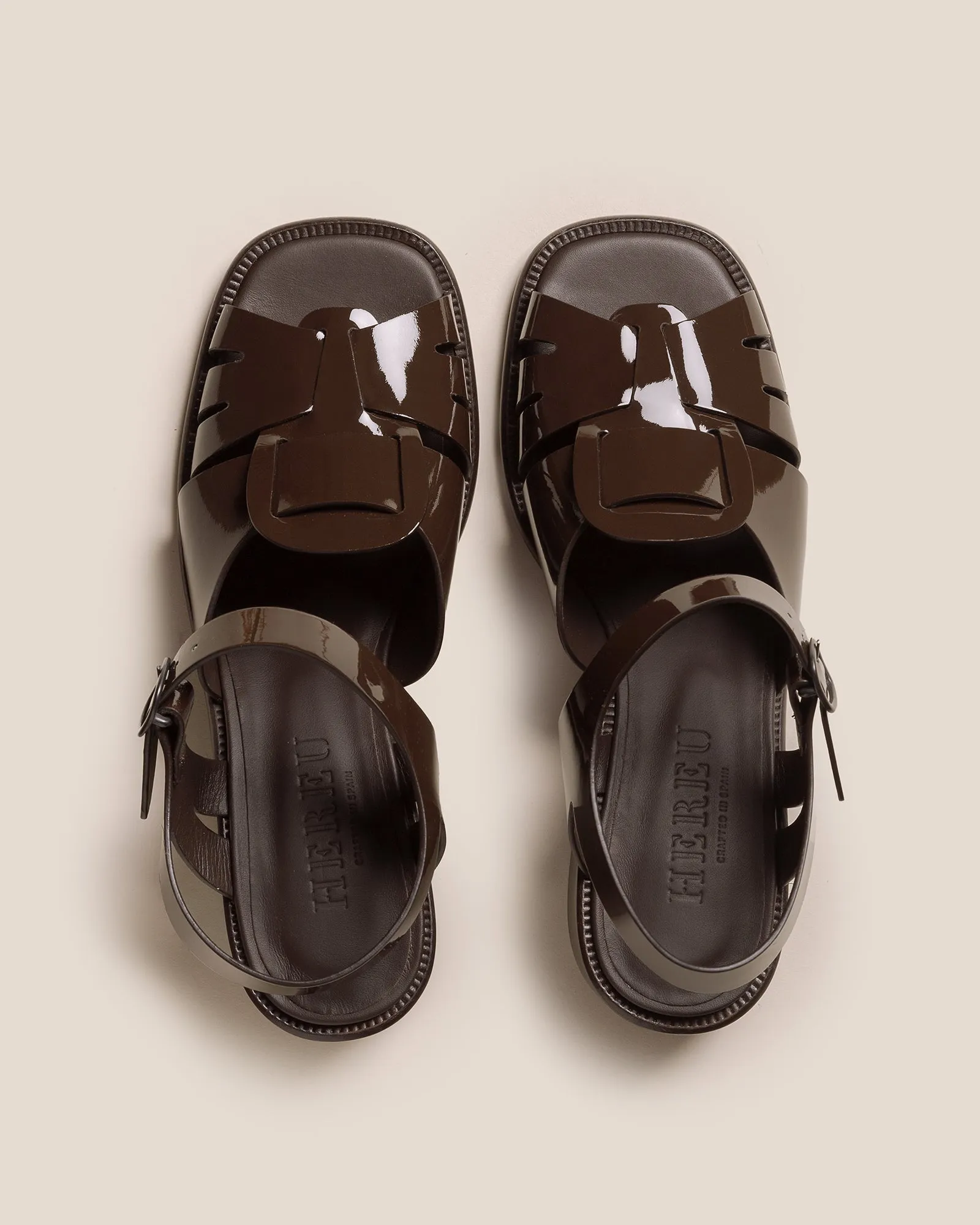 ANCORA SQUARED HEELED GLOSSY - Open-Toe Fisherman Sandal sold by Hereu Studio product image thumbnail 2