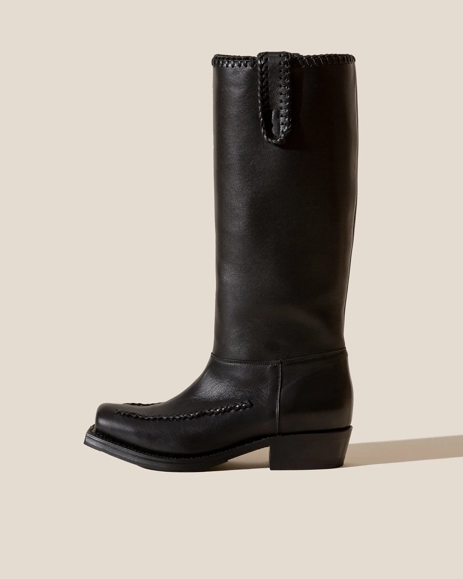 GALILEA - Square-Toe Braided Detail Boot sold by Hereu Studio