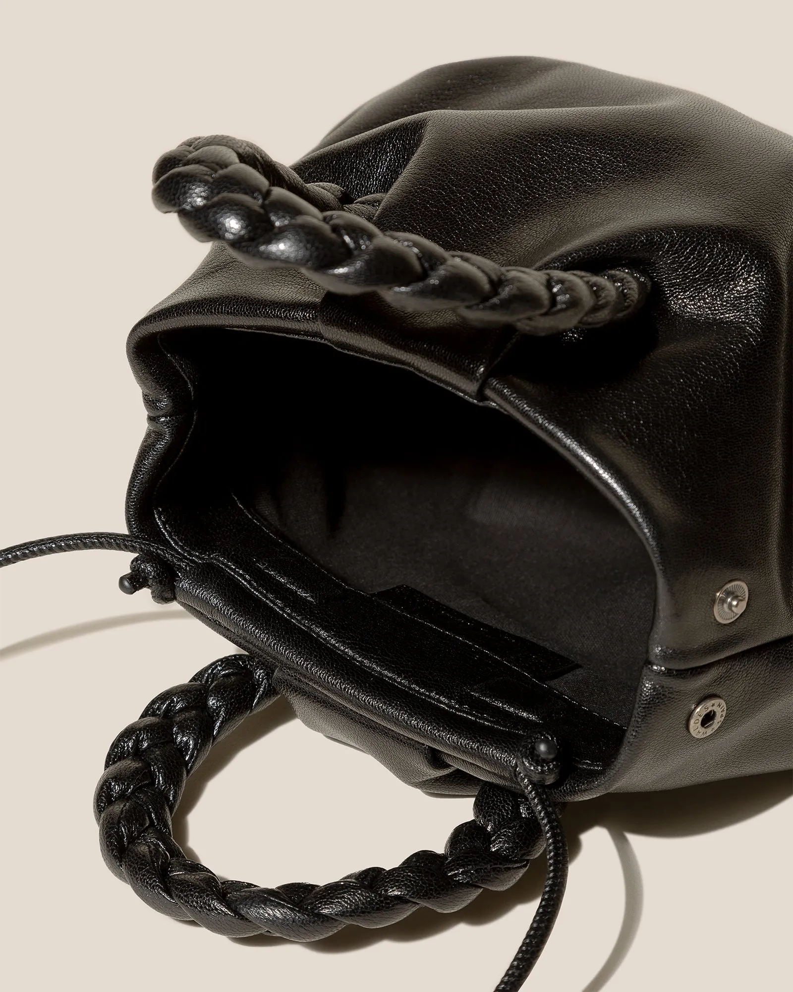 BOMBON M SUPPLE SHINY - Medium Plaited-handle Leather Handbag sold by Hereu Studio product image thumbnail 3