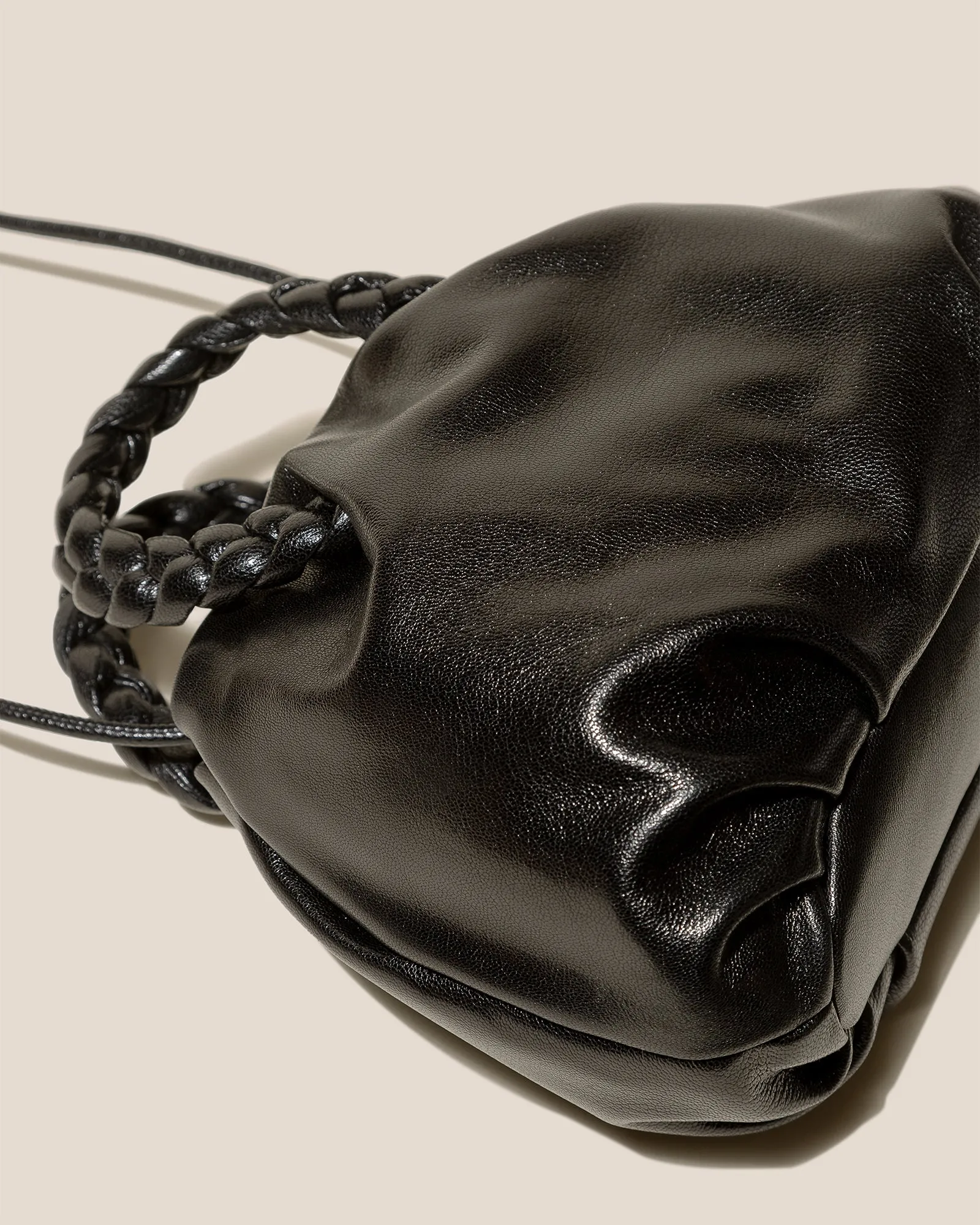 BOMBON M SUPPLE SHINY - Medium Plaited-handle Leather Handbag sold by Hereu Studio product image thumbnail 4