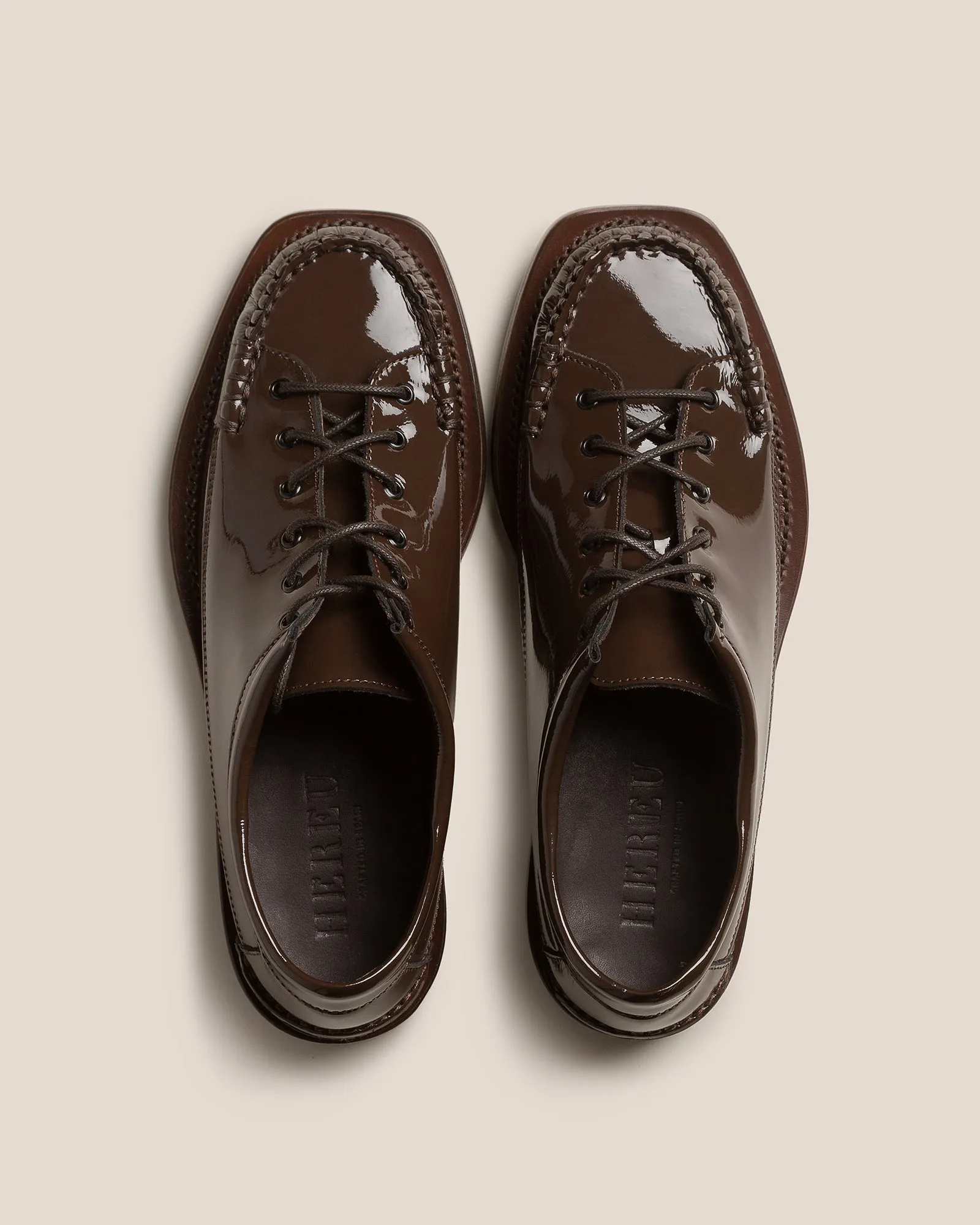 PRIEGO SQUARED GLOSSY - Lace up Moccasin sold by Hereu Studio product image thumbnail 3