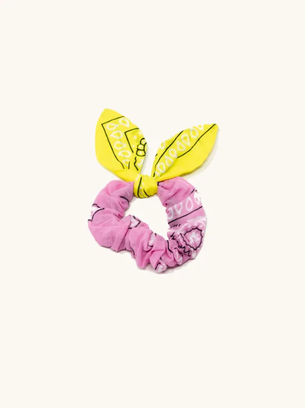 Scrunchy chouchou yellow pink sold by Arizona Love
