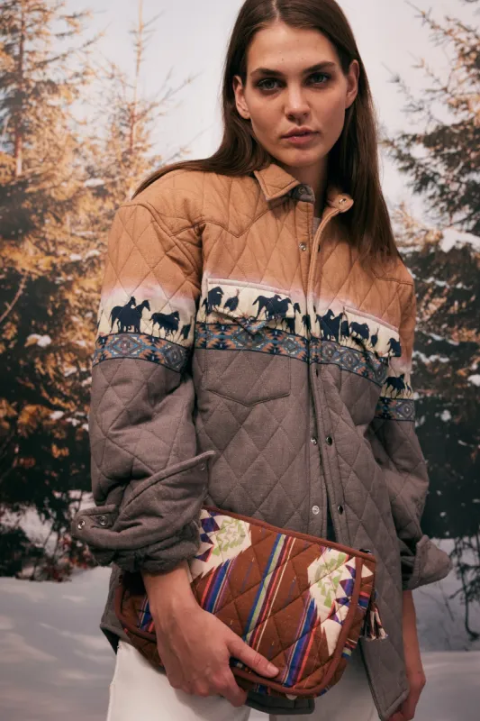 Quilt shirt jacket cowboy made by Arizona Love