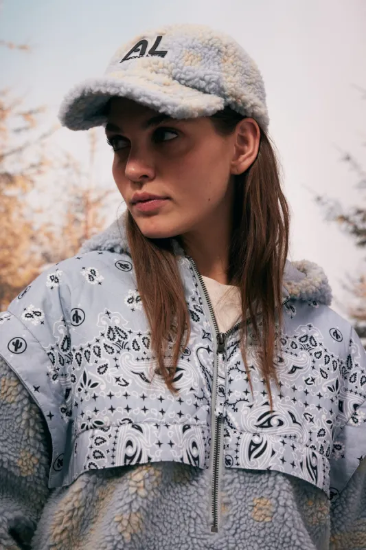 Fur cap blue bandana sold by Arizona Love