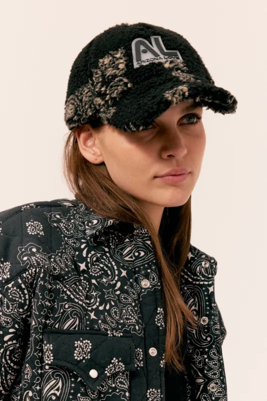 Fur cap black bandana sold by Arizona Love