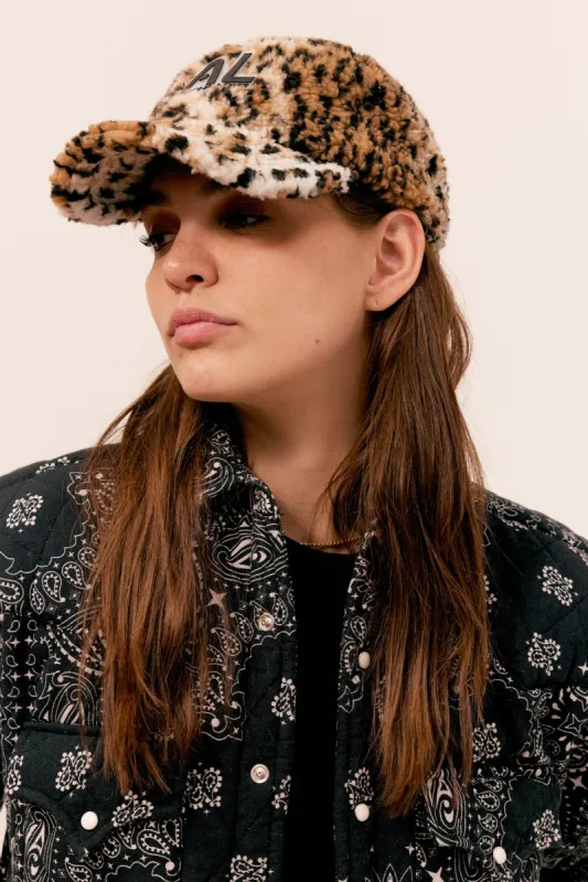 Fur cap leopard sold by Arizona Love