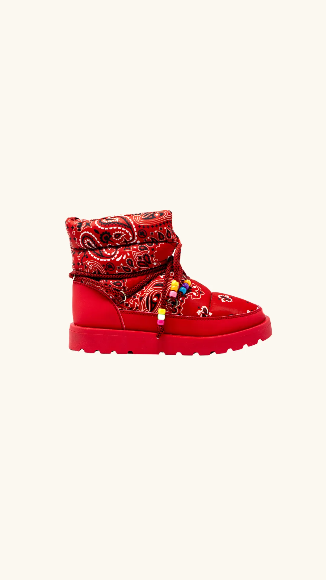 Snow boots red sold by Arizona Love