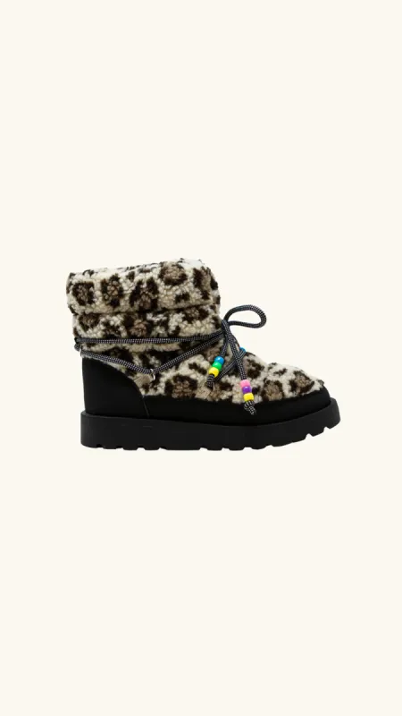 Fur snow boots leopard made by Arizona Love