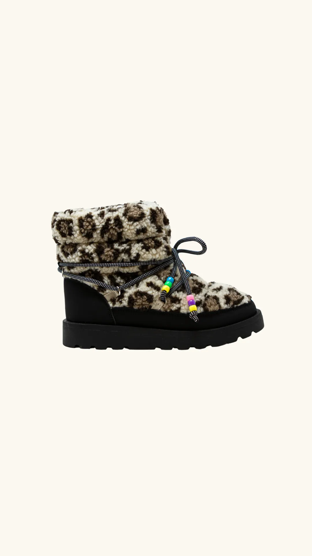 Fur snow boots leopard sold by Arizona Love
