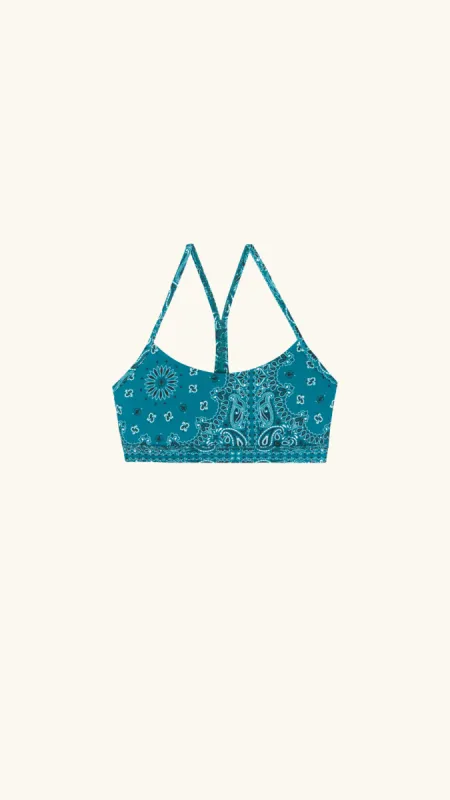 Yoga bra teal bandana sold by Arizona Love