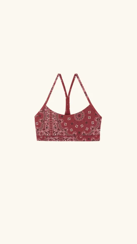 Yoga bra burgundy bandana sold by Arizona Love