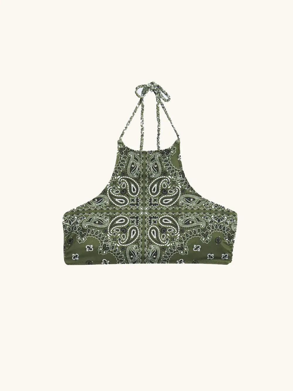 Positano bikini top kaki sold by Arizona Love