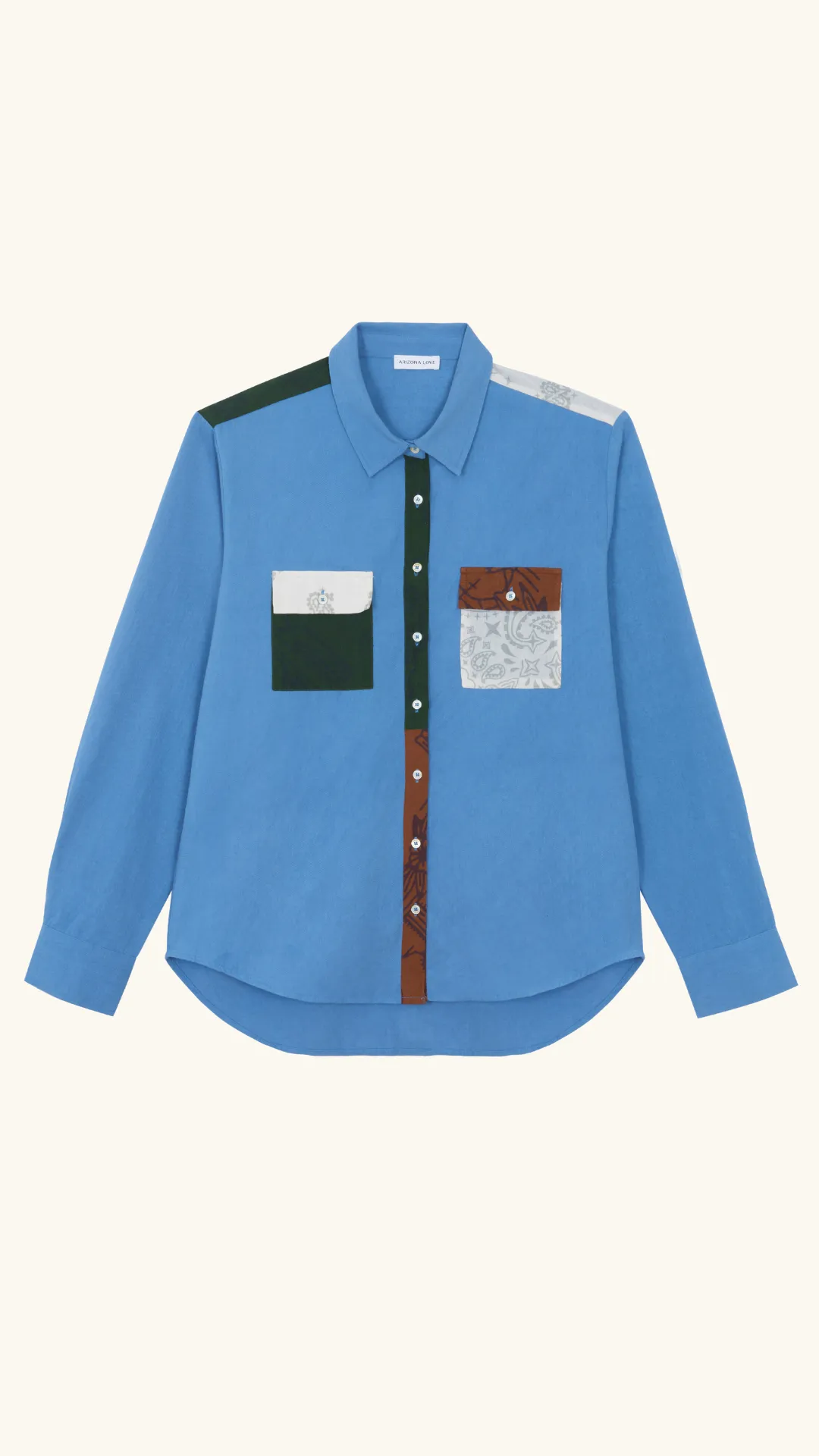 Patchwork denim shirt sold by Arizona Love product image thumbnail 4