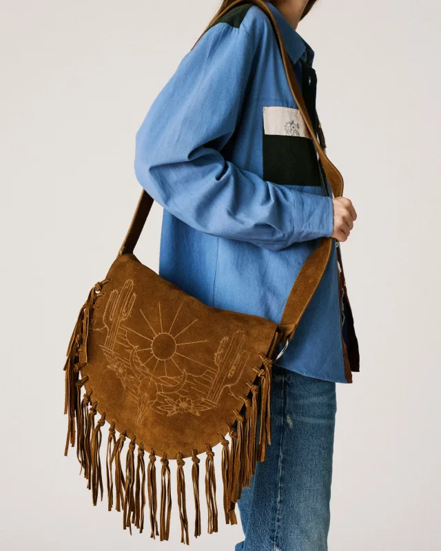 Landscape suede bag made by Arizona Love