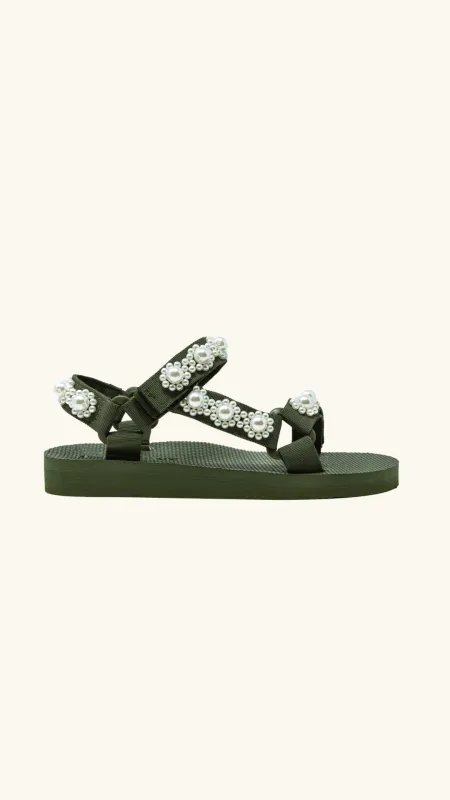 Trekky flower pearl kaki sold by Arizona Love