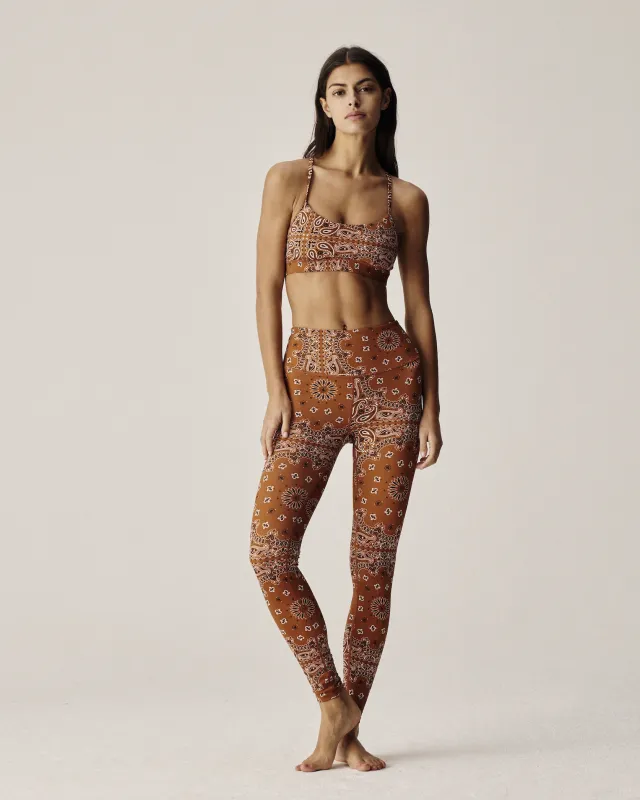 Yoga legging terracotta bandana sold by Arizona Love