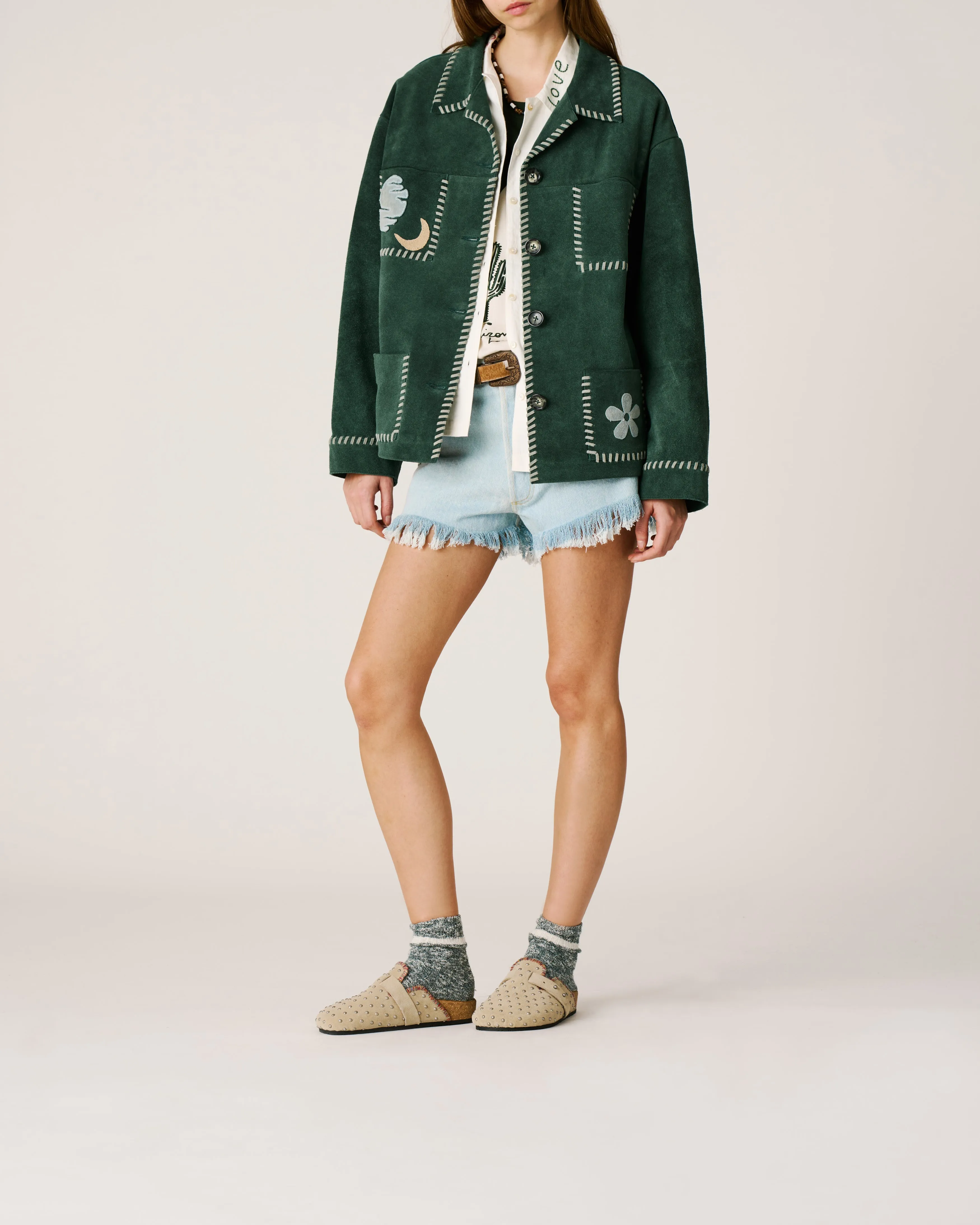 Suede green jacket sold by Arizona Love product image thumbnail 3