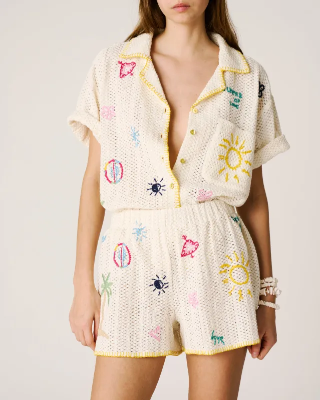 Chrochet embroidered shirt sold by Arizona Love