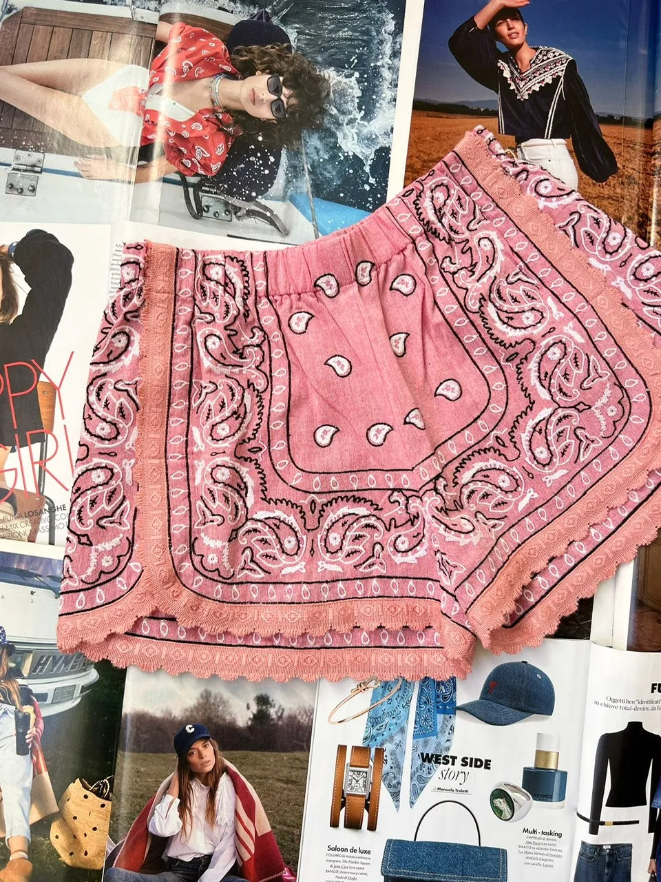 Short vintage bandana pink Orsina sold by Arizona Love