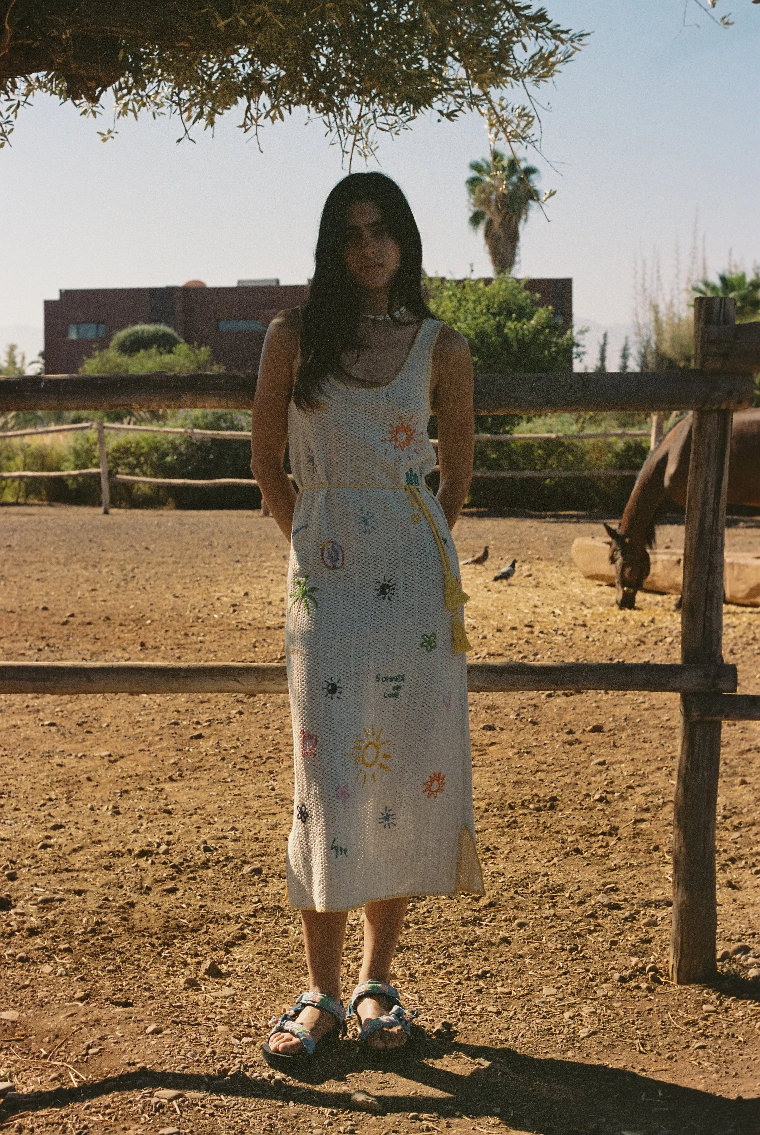 Crochet embroidered dress sold by Arizona Love