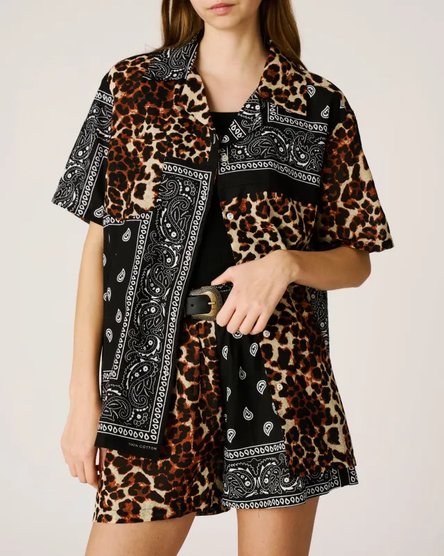 Bandana shirt leopard black made by Arizona Love