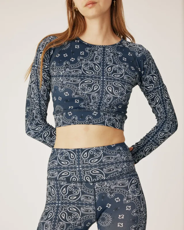 Yoga long sleeve top navy sold by Arizona Love