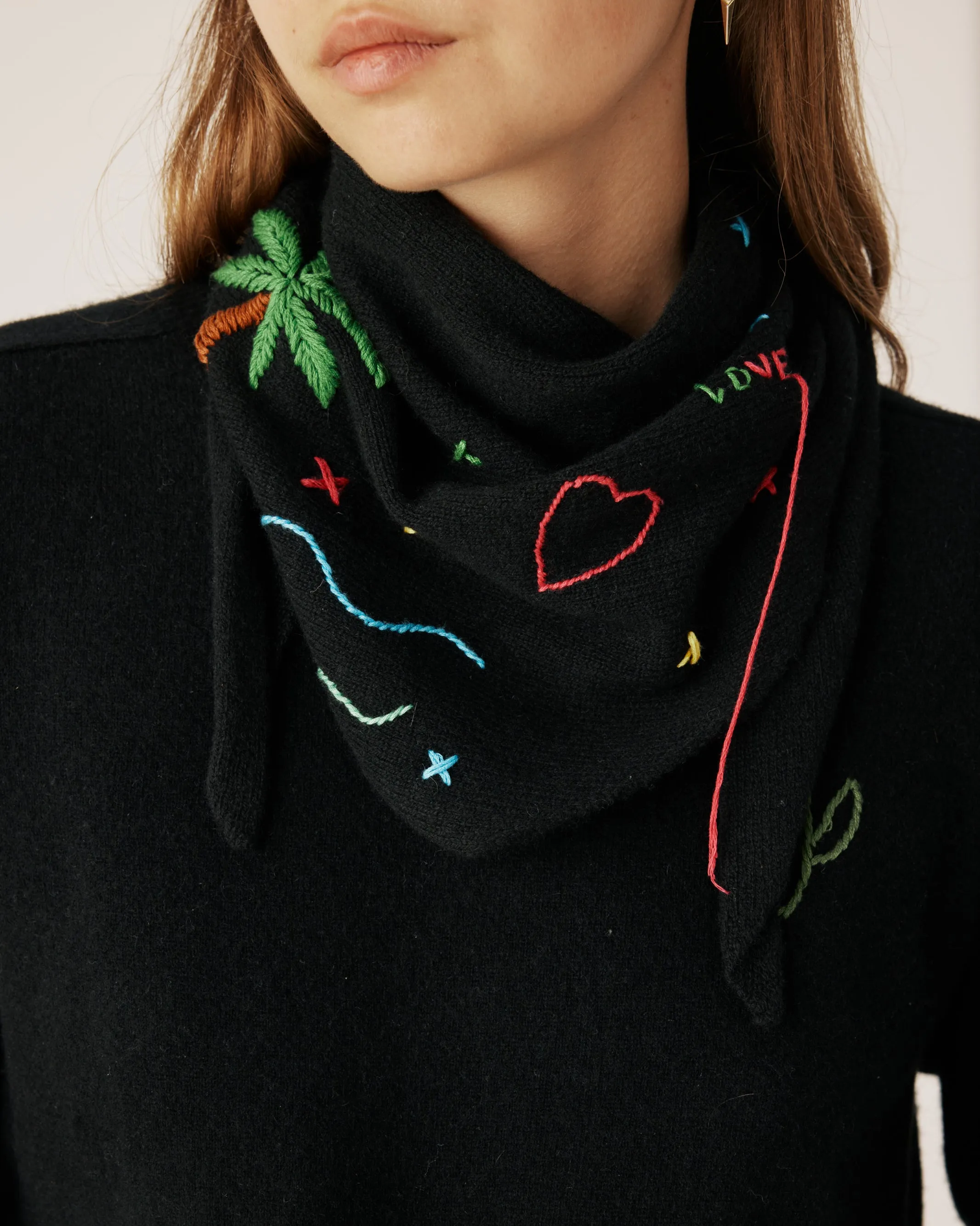 Palm black scarf sold by Arizona Love