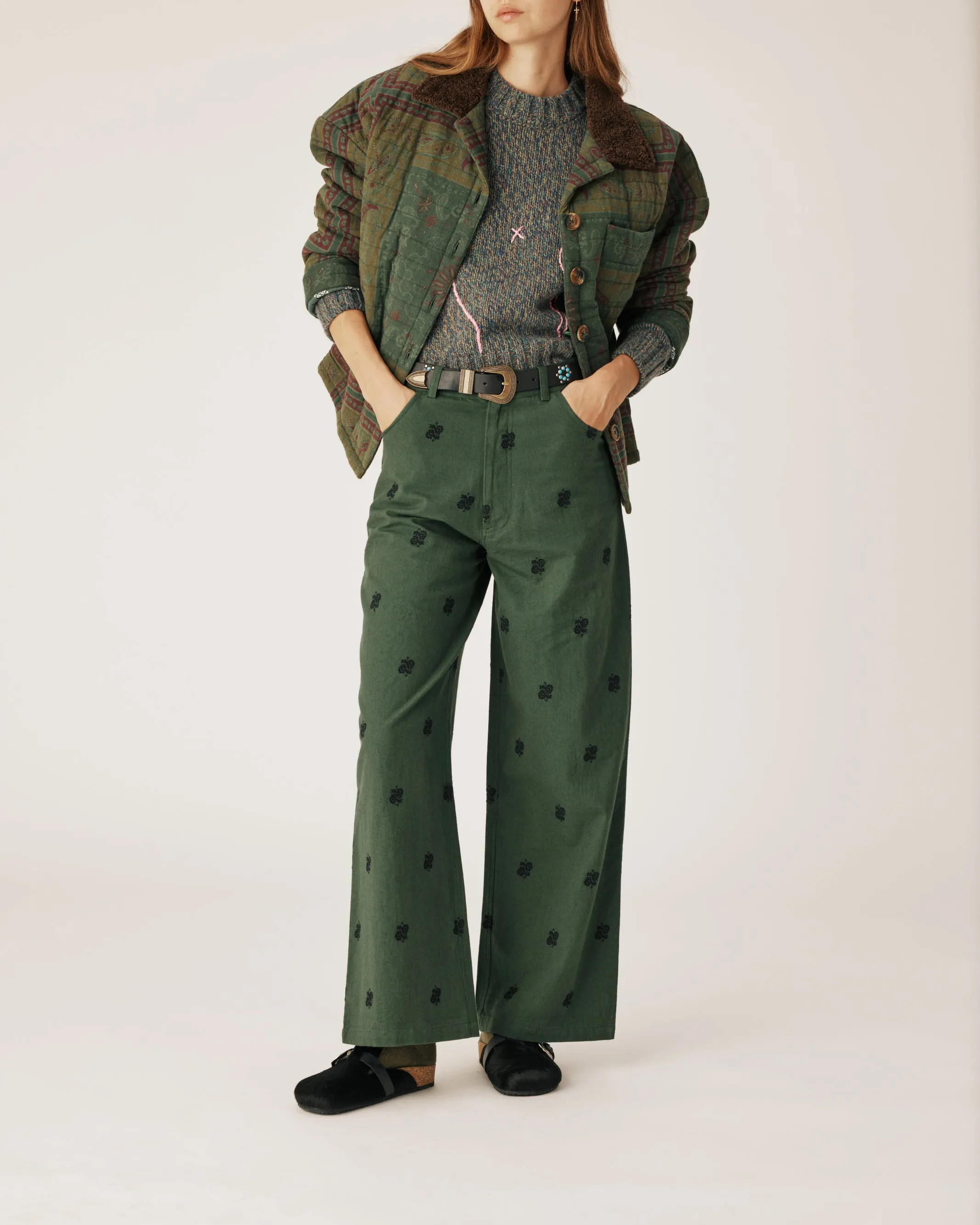 Kaki Paisley Pants sold by Arizona Love product image thumbnail 4