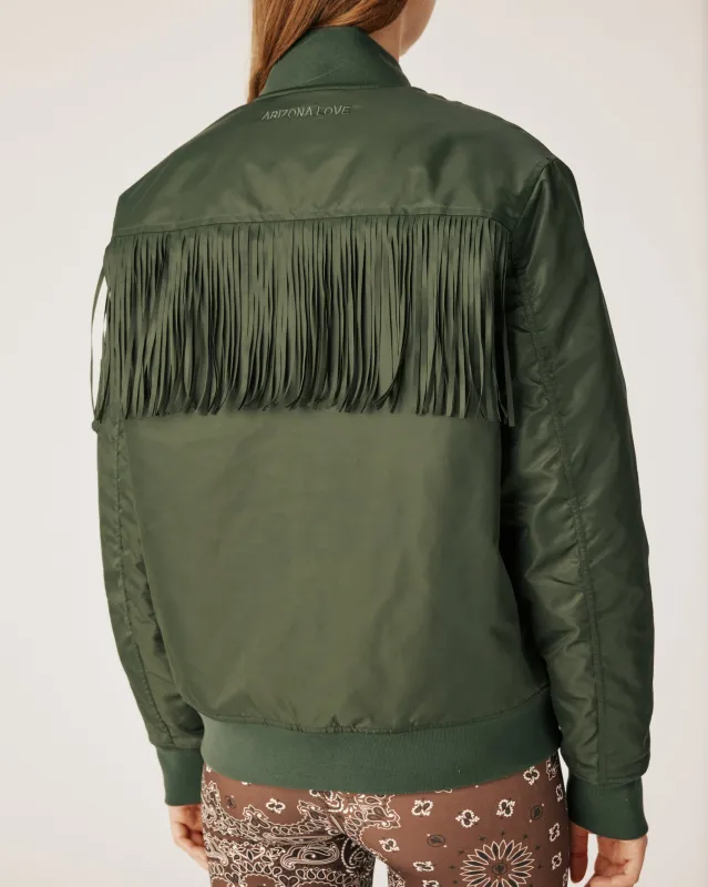 Fringed Bomber Kaki made by Arizona Love