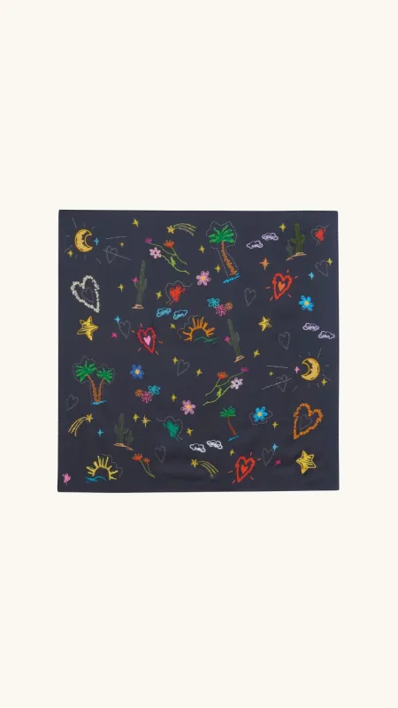 Silk scarf embroidery made by Arizona Love