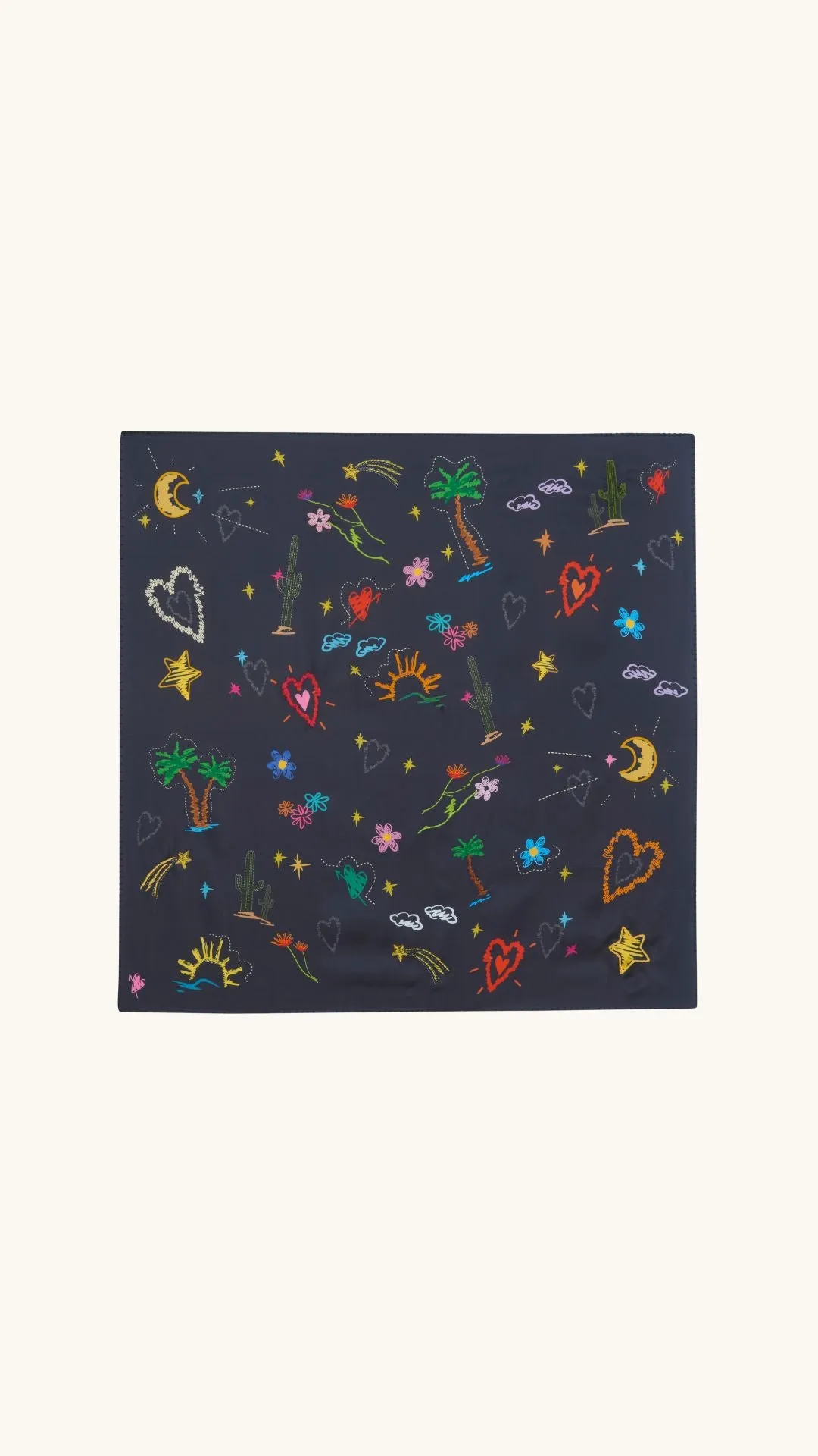 Silk scarf embroidery sold by Arizona Love