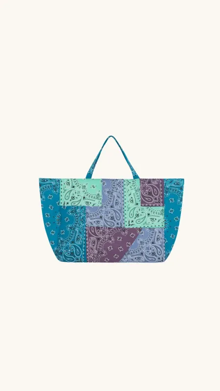 Bandana mix blue purple aqua cabas sold by Arizona Love
