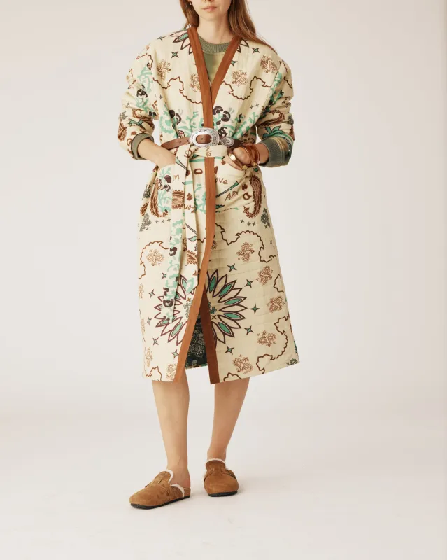 Boho vanilla coat sold by Arizona Love