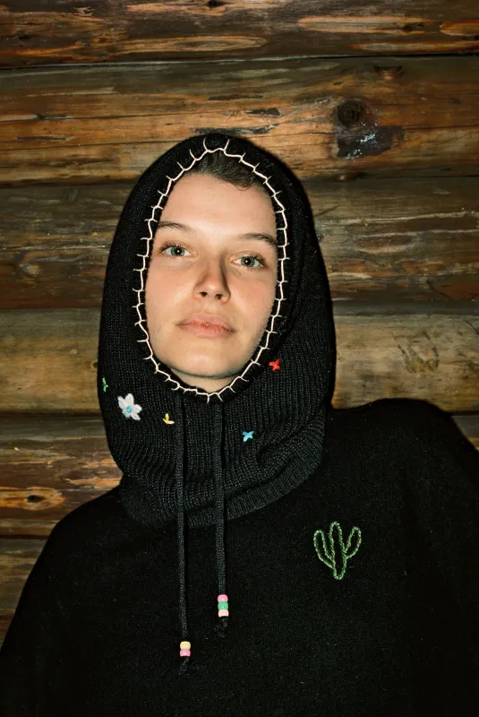 Hoodie hat black made by Arizona Love