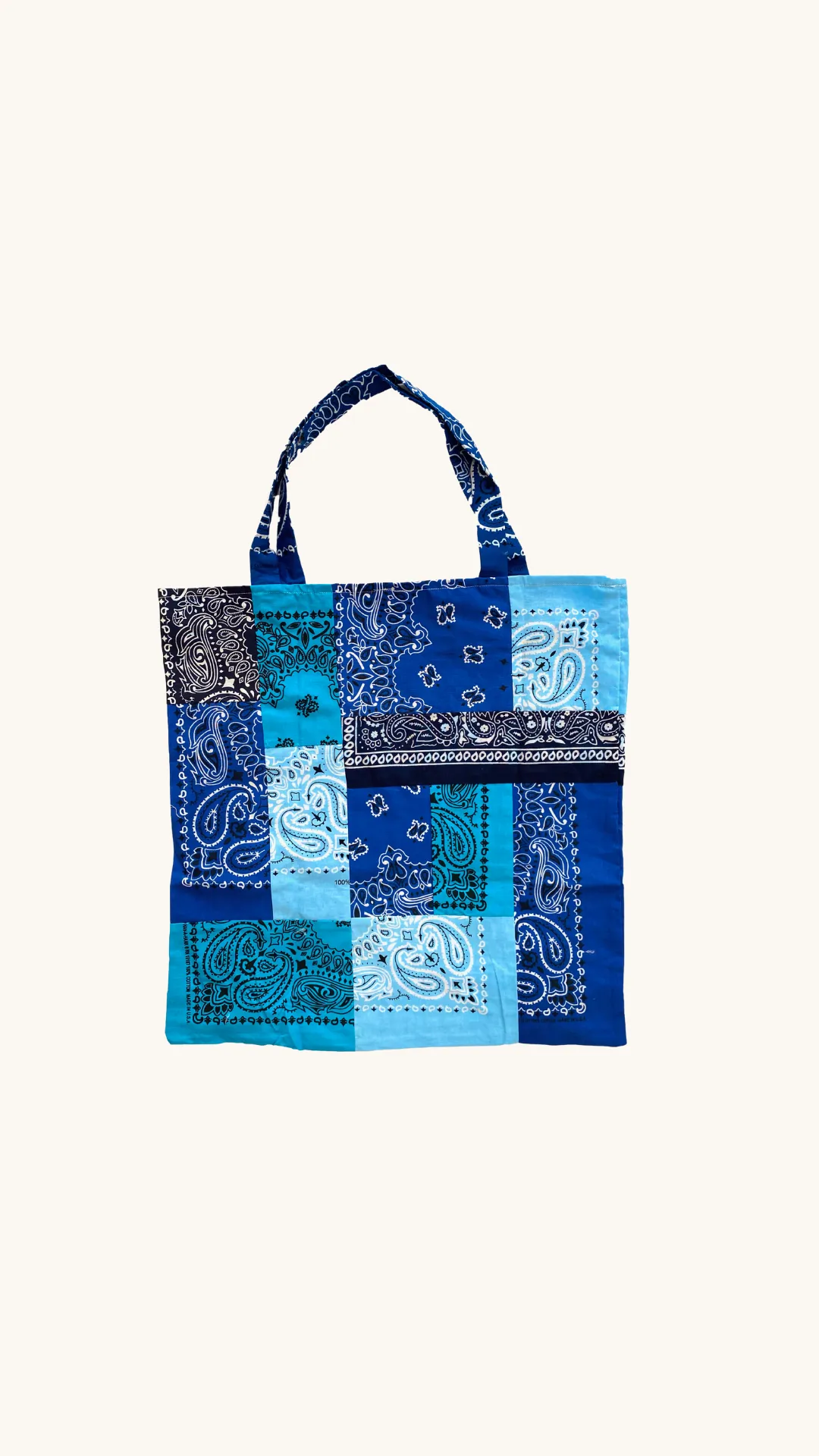 Bandana beach bag patch blue sold by Arizona Love