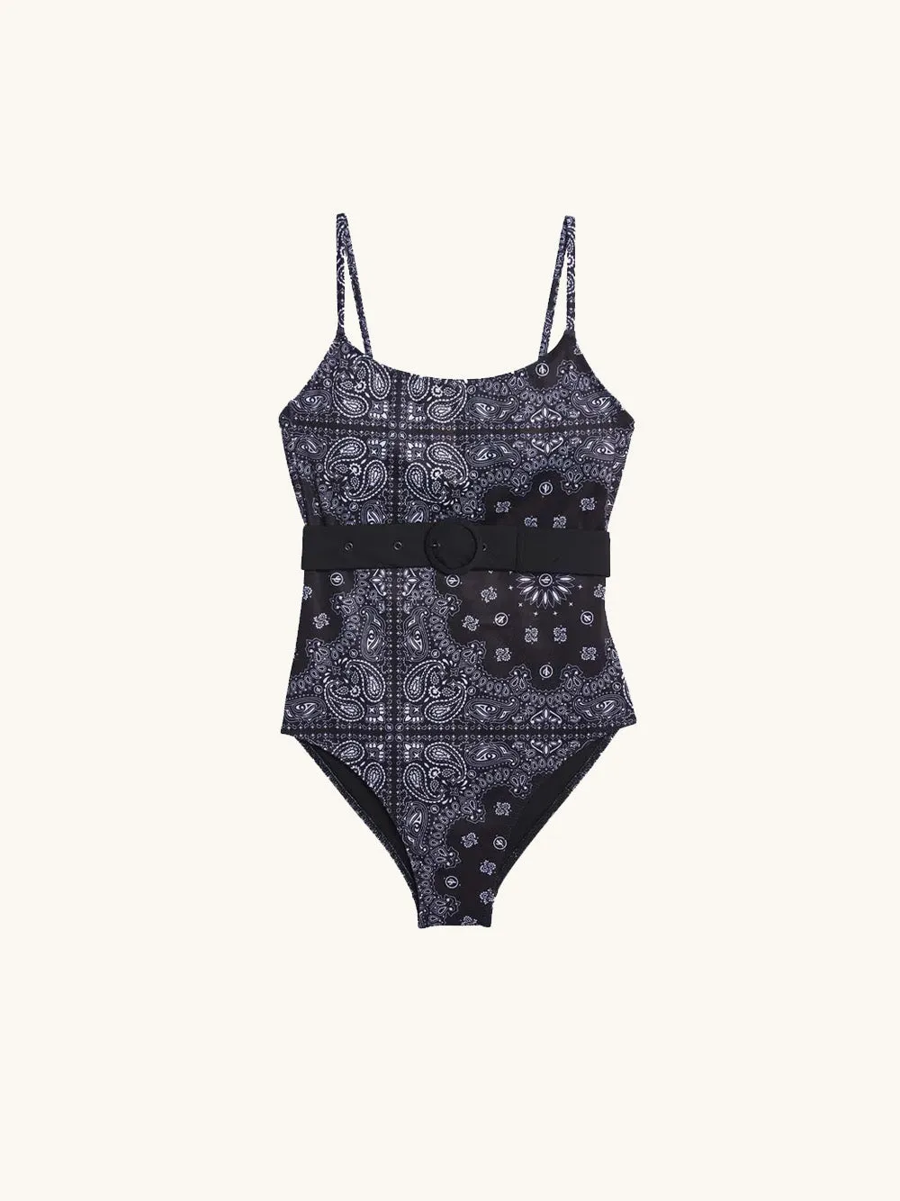 Swimsuit one piece Saint Trop black bandana sold by Arizona Love