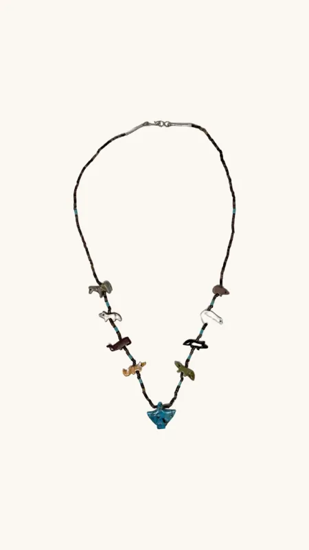 Short Power Animal Multi Real Stones Necklace sold by Arizona Love