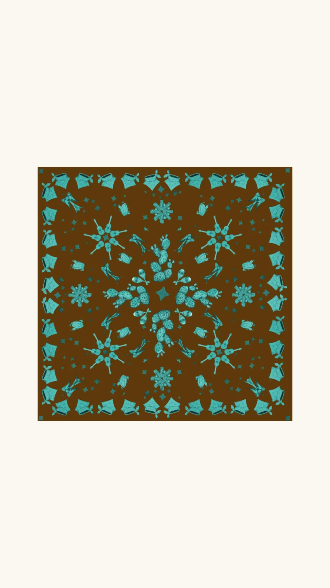 Canyon Bandana Scarf Cashmere Brown & Blue sold by Arizona Love