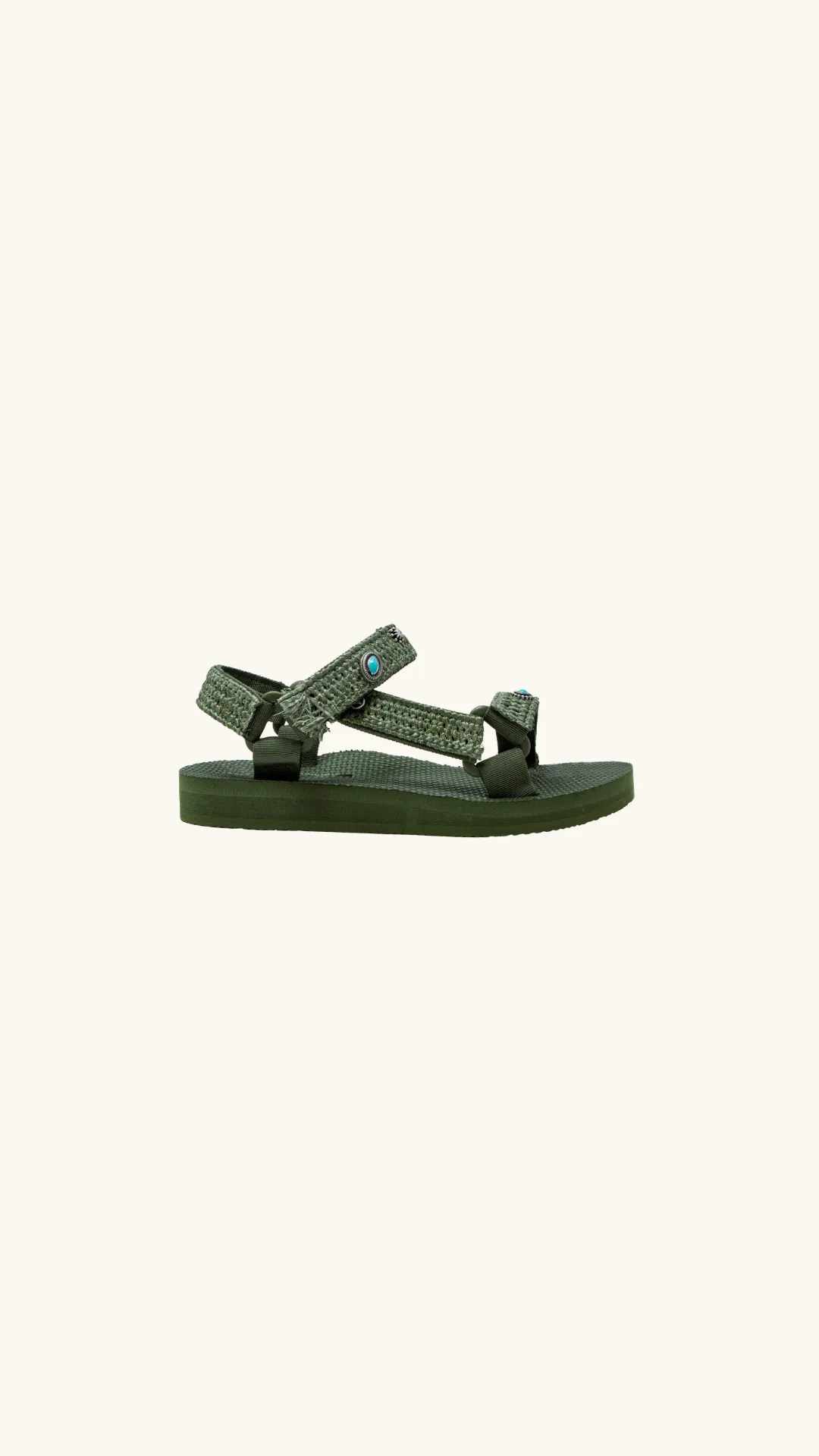 Trekky raffia kaki sold by Arizona Love