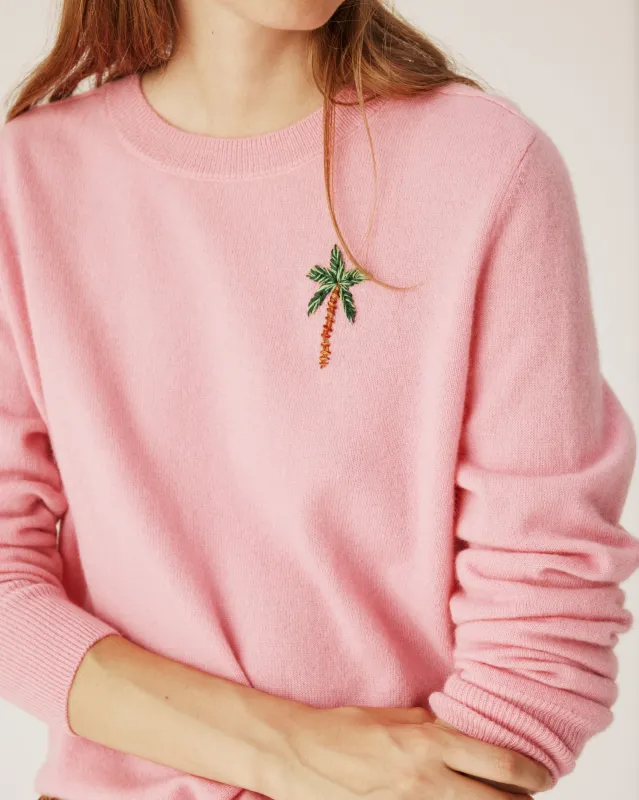 Pink palm knitwear made by Arizona Love