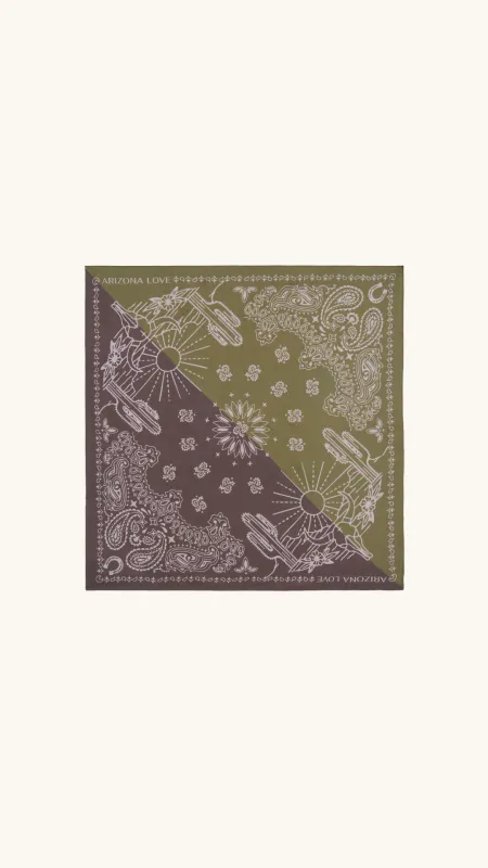 Silk scarf Kaki & Choco Small made by Arizona Love