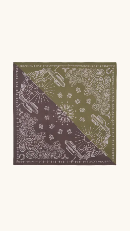 Silk scarf Kaki & Choco Medium made by Arizona Love