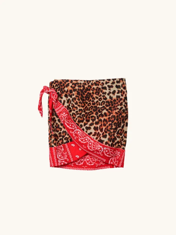 Leopard Red Bandana Sharong made by Arizona Love